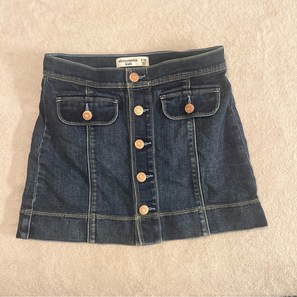 Abercrombie Kids Dark Blue Denim Mini Skirt